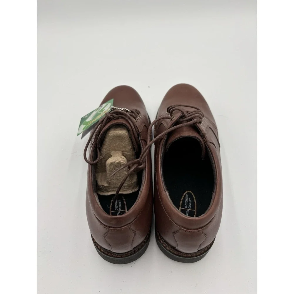 Aetrex Shoes Men's 9 Wide Brown Oxford Lace Up Low Top Casual Leather